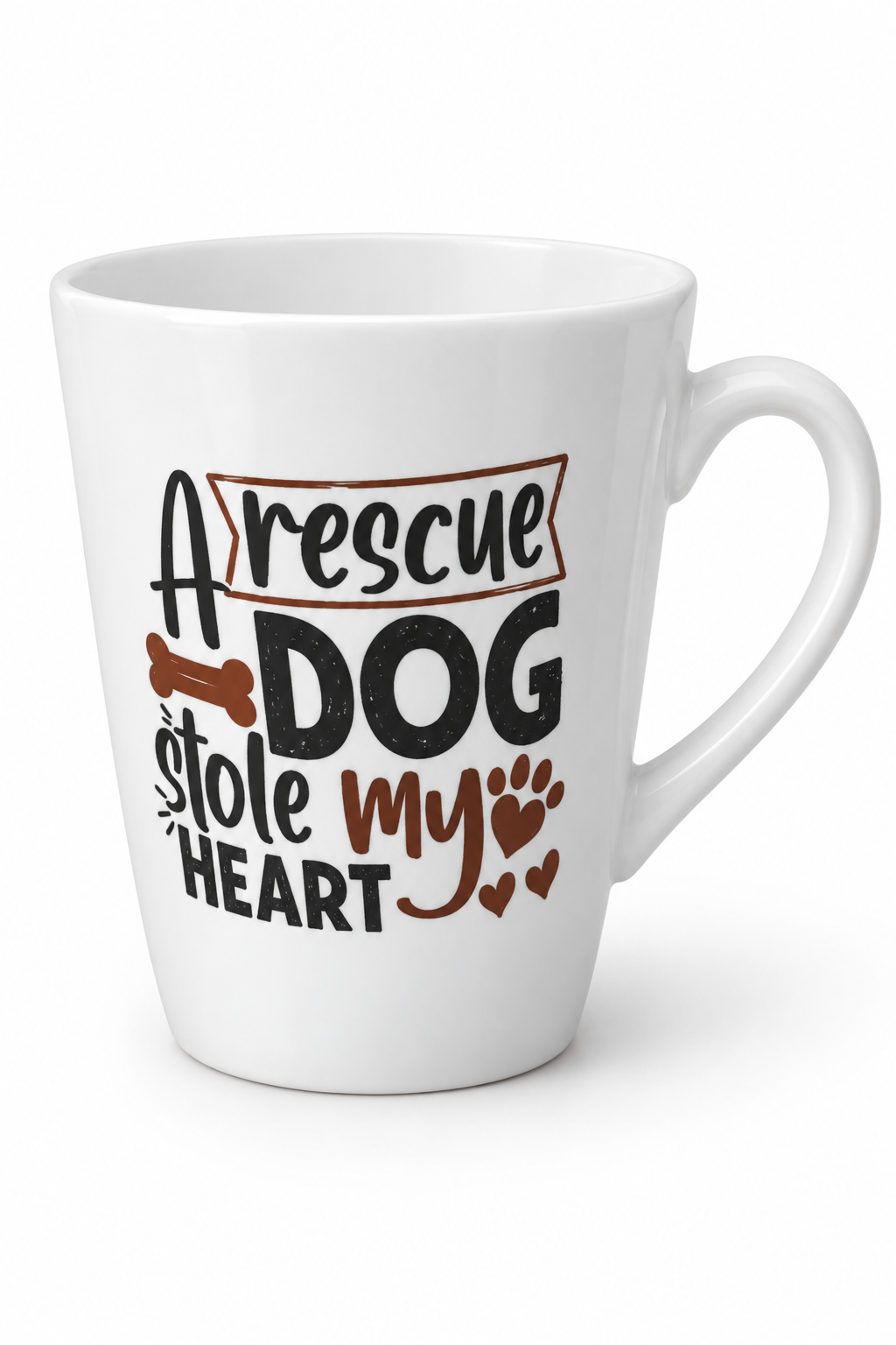 A Rescue Dog Stole My Heart mug, second angle