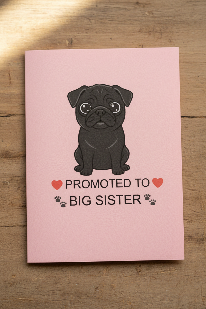 Big Sister - Pink Cardstock