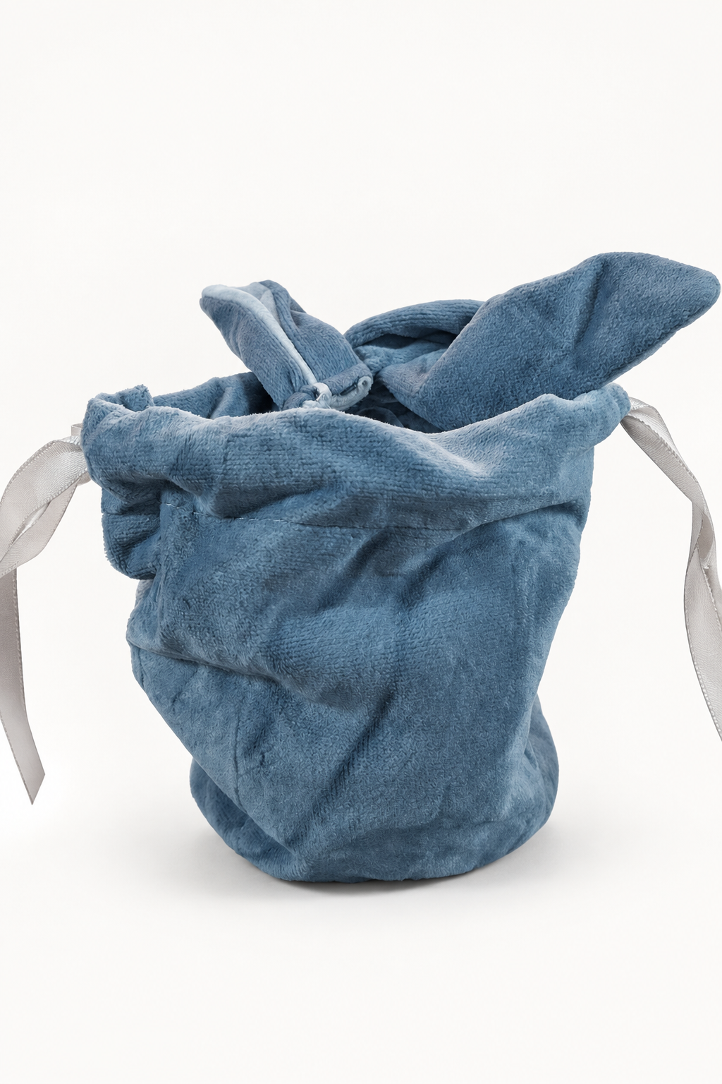 Blue bunny bag side view