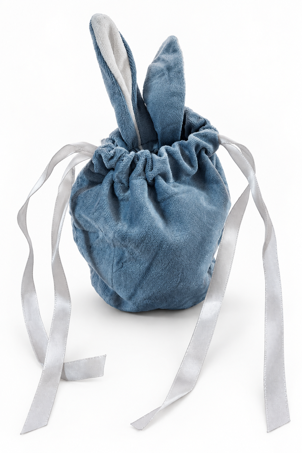 Blue bunny bag with ribbons