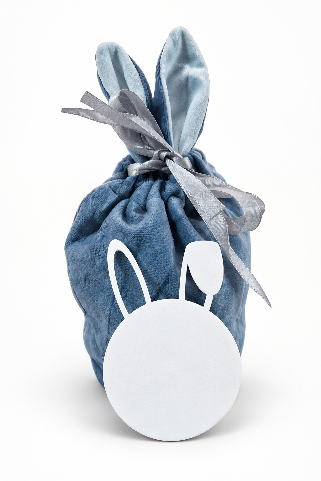 Blue bunny bag with tag