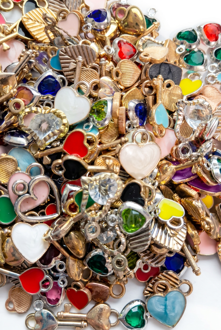 Cleaned-up heart charm close-up