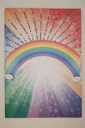 Upright Rainbow Delight handmade A4 exercise book cover