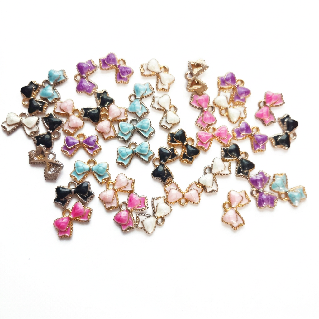 Mixed Bow Journal Charm Bag – 38 Charms