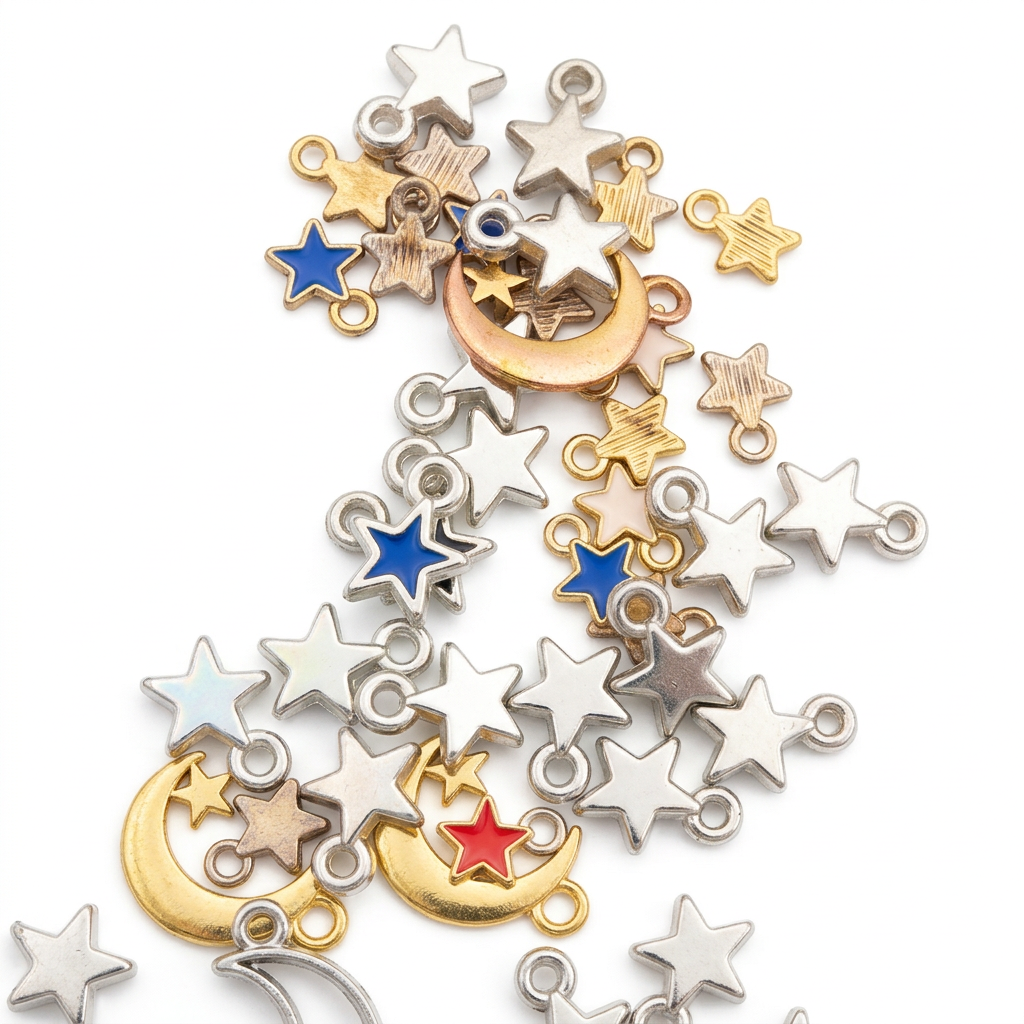 Moon and star charm photo clean-up