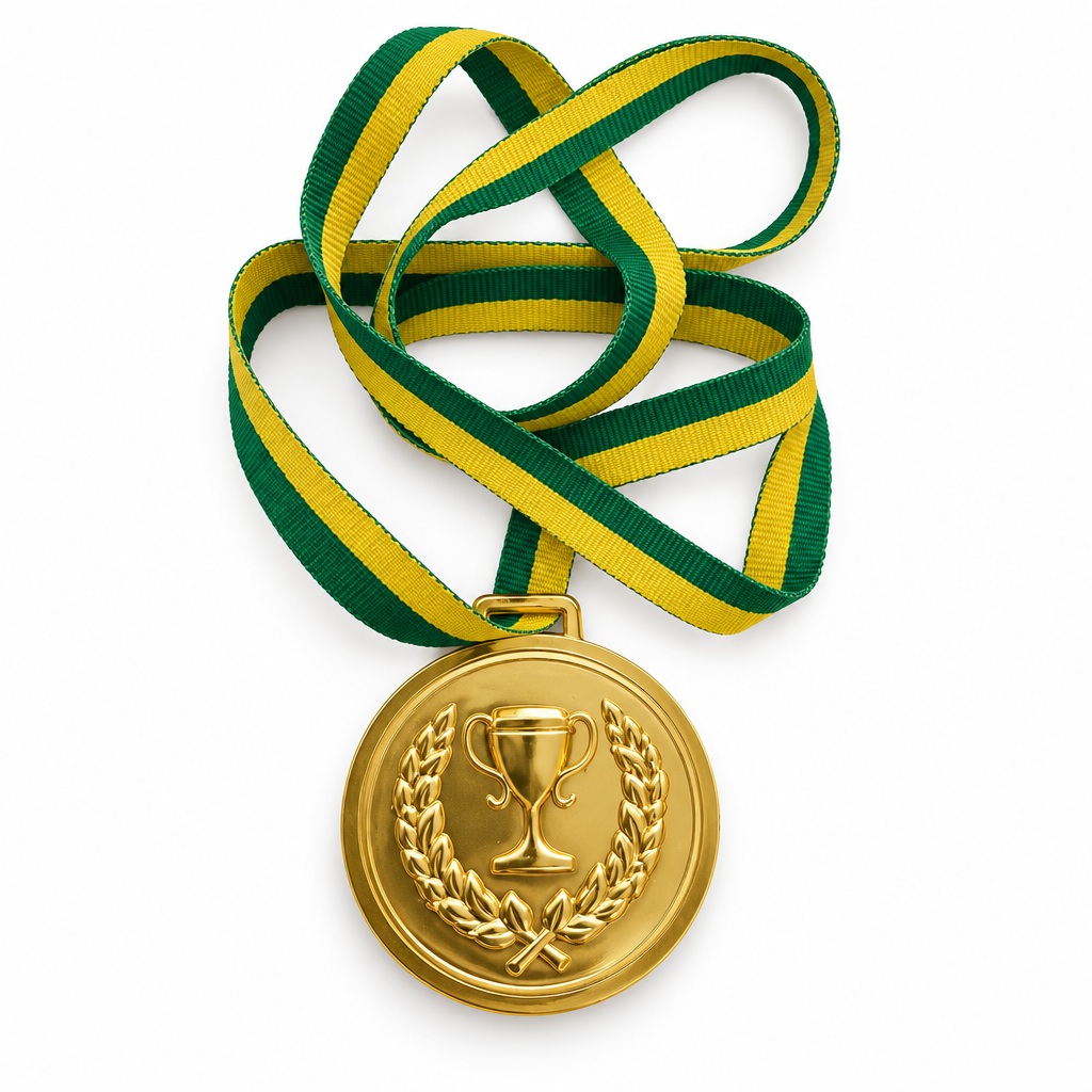 Plain gold trophy medal