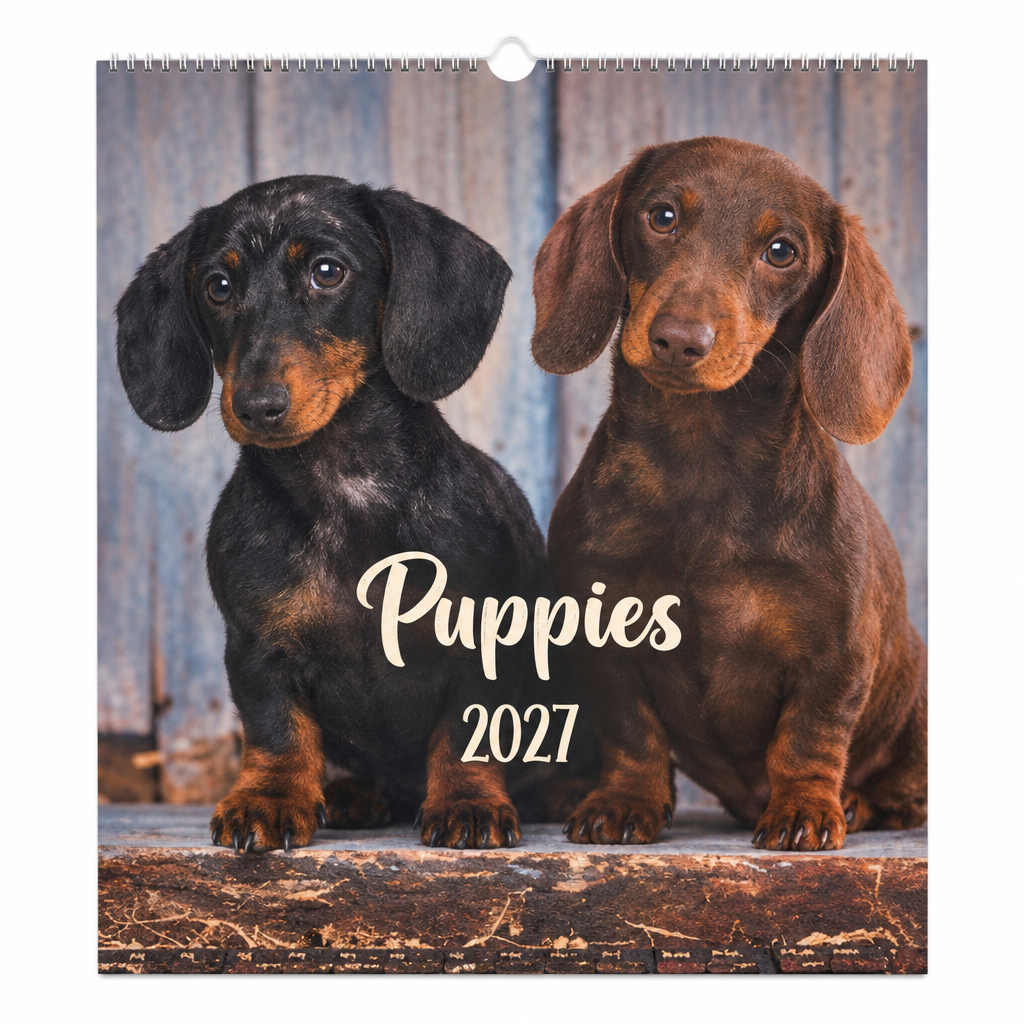 Puppies 2027 calendar front