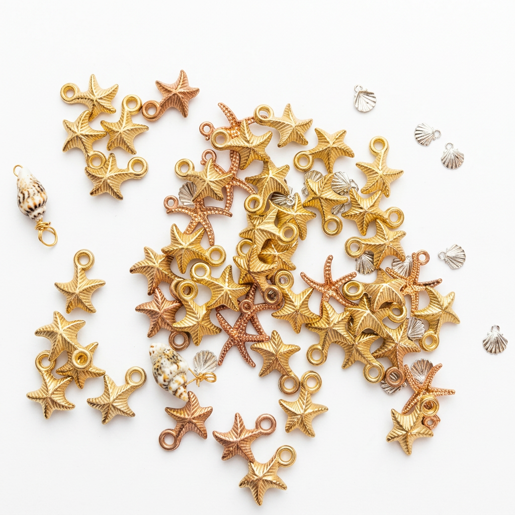 Starfish and shell charm overview clean-up